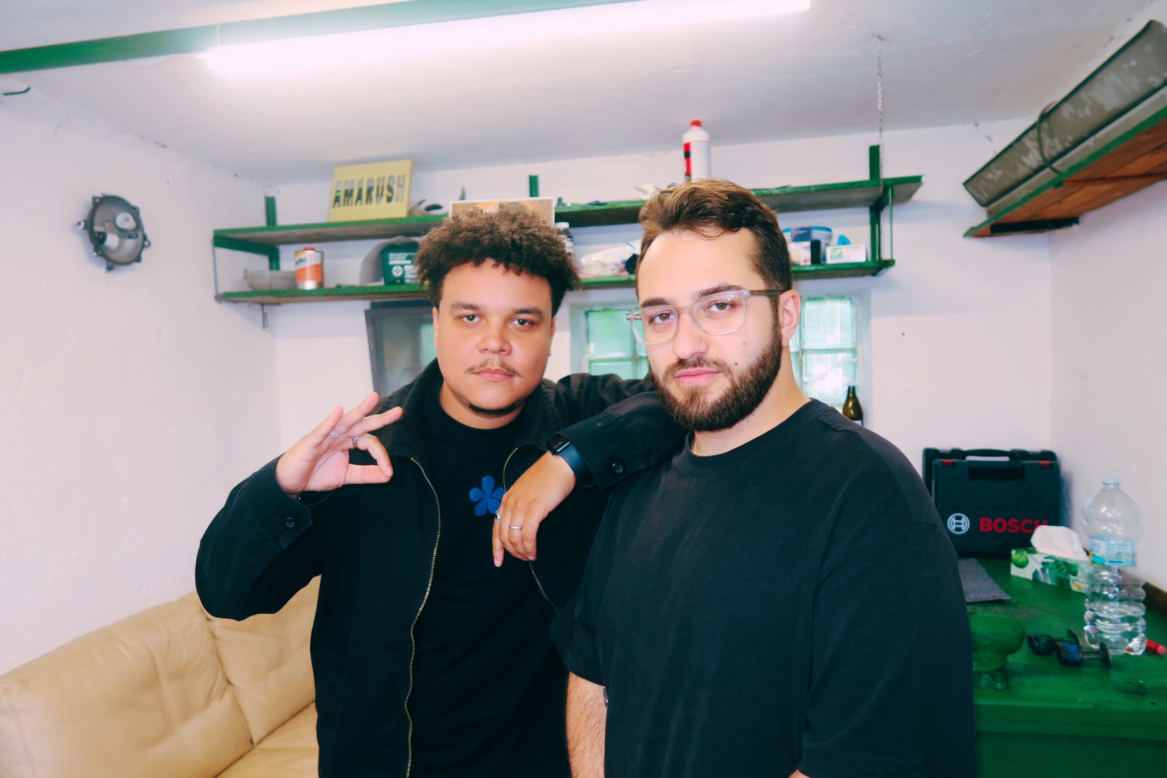 SHXRTY and JVNZ of AMARUSH in their Brno garage space